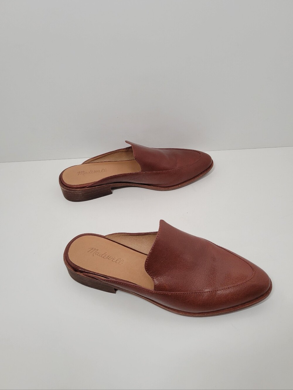 Madewell Brown Leather Slip On Mule Shoes Women Size 7.5